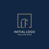 Initiale lf Platz Linien Logo, modern und Luxus echt Nachlass Logo Design vektor