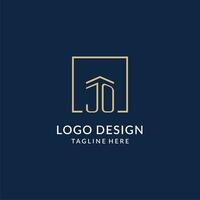 Initiale jo Platz Linien Logo, modern und Luxus echt Nachlass Logo Design vektor