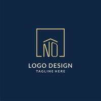 Initiale Nein Platz Linien Logo, modern und Luxus echt Nachlass Logo Design vektor