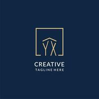Initiale yx Platz Linien Logo, modern und Luxus echt Nachlass Logo Design vektor