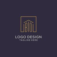 Initiale bo Logo mit Platz Linien, Luxus und elegant echt Nachlass Logo Design vektor