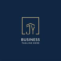 Initiale jy Platz Linien Logo, modern und Luxus echt Nachlass Logo Design vektor