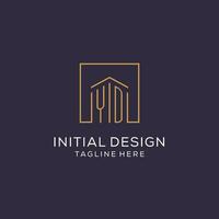 Initiale yd Logo mit Platz Linien, Luxus und elegant echt Nachlass Logo Design vektor