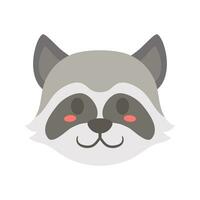 söt racoon djur- av ansikte design vektor illustration i en platt stil