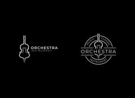 Violine Viola Orchester Logo Design. vektor