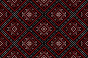 rot Kreuz Stich bunt geometrisch traditionell ethnisch Muster Ikat nahtlos Muster abstrakt Design zum Stoff drucken Stoff Kleid Teppich Vorhänge und Sarong aztekisch afrikanisch indisch indonesisch vektor