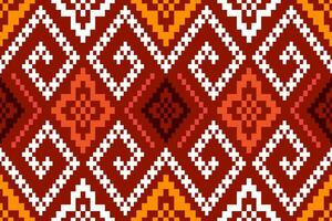 rot traditionell ethnisch Muster Paisley Blume Ikat Hintergrund abstrakt aztekisch afrikanisch indonesisch indisch nahtlos Muster zum Stoff drucken Stoff Kleid Teppich Vorhänge und Sarong vektor