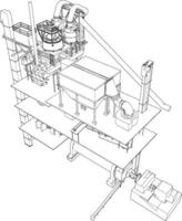 3d Illustration von industriell Pflanze vektor