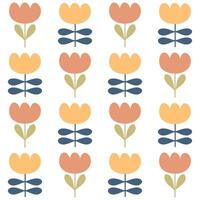 zeitgenössisch nahtlos Muster mit Tulpen Blumen im einfach skandinavisch Stil. minimalistisch drucken zum Tee, Papier, Stoff, Textil. vektor