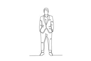 en man bär en smoking kostym vektor