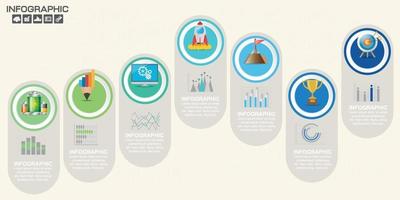 Infografik-Design-Vektor und Symbole können für den Workflow verwendet werden. vektor