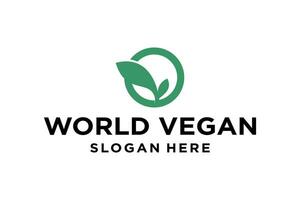 blad och vegan symbol för hälsa vektor