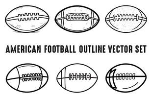 uppsättning av amerikan fotboll översikt vektor, fri rugby fotbollar ClipArt bunt vektor