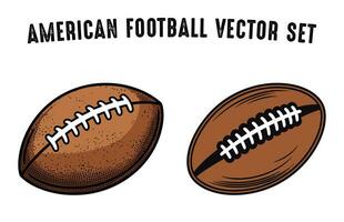 kostenlos amerikanisch Fußball Vektor Illustration bündeln, einstellen von Rugby Fußbälle Clip Art