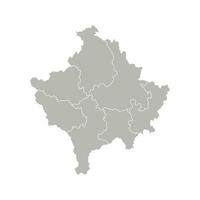 vektor isolerat illustration av förenklad administrativ Karta av kosovo. gränser av de distrikt. grå silhuetter. vit översikt.