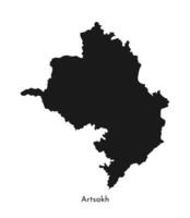 Vektor isoliert vereinfacht Illustration Symbol mit schwarz Silhouette von Arzach, Nagorno Karabach Republik Karte. Weiß Hintergrund.