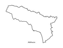 Vektor isoliert Illustration von vereinfacht Karte - - abkhazia. schwarz Linie Silhouette. Weiß Hintergrund.