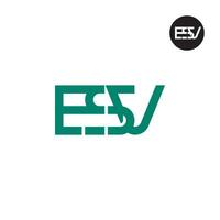 brev esv monogram logotyp design vektor