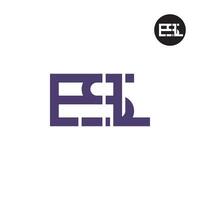 brev esl monogram logotyp design vektor