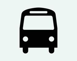 buss främre se offentlig transport fordon skåpbil trafik väg stå sluta station resa Turné skola tränare svart vit form ikon tecken symbol eps vektor