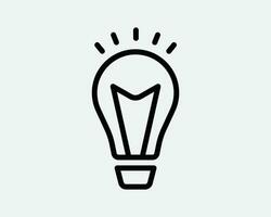 die Glühbirne Symbol Licht Birne Idee scheinen Innovation innovieren Inspiration kreativ Leistung hell Lampe schwarz Weiß Linie Gliederung gestalten Zeichen Symbol eps Vektor