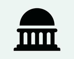 regering ikon byggnad kupol arkitektur strukturera Bank lag museum bibliotek kongress capitol svart vit översikt linje form tecken symbol eps vektor