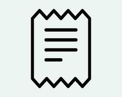 mottagande ikon faktura papper betala betalning detaljhandeln handla köpa dokumentera finansiera finansiell kolla upp svart vit översikt linje form tecken symbol eps vektor