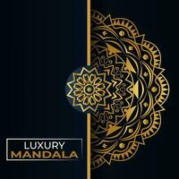 Neu Luxus Mandala Hintergrund modern Vorlage, mit bunt Gold Mandala einzigartig Ornament Muster. vektor