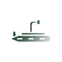 U-Boot Symbol solide Gradient Grün Weiß Farbe Militär- Symbol perfekt. vektor