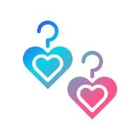 Ohrring Liebe Symbol solide Gradient rot lila Blau Farbe Mutter Tag Symbol Illustration. vektor