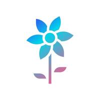 Blume Symbol solide Gradient rot lila Blau Farbe Mutter Tag Symbol Illustration. vektor