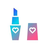 Lippenstift Liebe Symbol solide Gradient rot lila Blau Farbe Mutter Tag Symbol Illustration. vektor