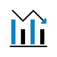Diagramm Symbol solide Blau schwarz Geschäft Symbol Illustration. vektor