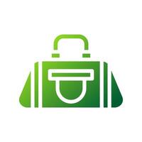 ryggsäck ikon fast lutning grön sport symbol illustration. vektor