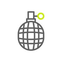 granat ikon duofärg grå vibrerande grön Färg militär symbol perfekt. vektor