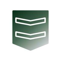 Abzeichen Symbol solide Gradient Grün Weiß Farbe Militär- Symbol perfekt. vektor