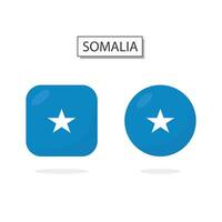 Flagge von Somalia 2 Formen Symbol 3d Karikatur Stil. vektor