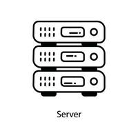 Server Gekritzel Symbol Design Illustration. Vernetzung Symbol auf Weiß Hintergrund eps 10 Datei vektor