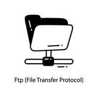 ftp Datei Transfer Protokoll Gekritzel Symbol Design Illustration. Vernetzung Symbol auf Weiß Hintergrund eps 10 Datei vektor