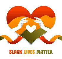 schwarz Leben Angelegenheit Kampagne Poster Banner mit Herzen Hände Unterstützung schwarz Menschen zu dazugewinnen gleich Rechte, Mensch Einheit von anders Rennen, halt Rassismus vektor