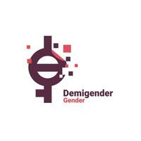 Zeichen zum Demigender, Pixel Geschlecht Bild Logo Symbol isoliert auf Weiß Hintergrund vektor