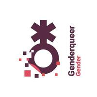 Zeichen zum Genderqueer , Pixel Geschlecht Bild Logo Symbol isoliert auf Weiß Hintergrund vektor