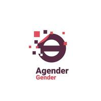 Zeichen zum Agender, Pixel Geschlecht Bild Logo Symbol isoliert auf Weiß Hintergrund vektor