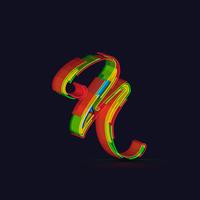 3D färgglada tecken från en fontset, vektor