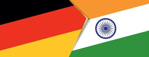 Deutschland und Indien Flaggen, zwei Vektor Flaggen.