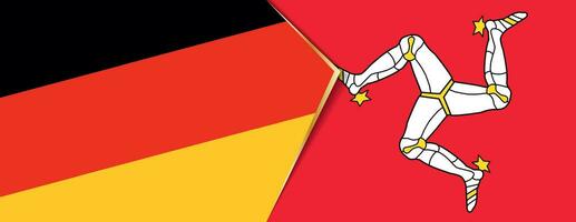 Tyskland och ö av man flaggor, två vektor flaggor