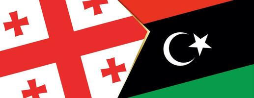 georgien och libyen flaggor, två vektor flaggor.