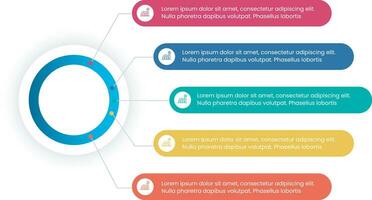 sex cirkel infographic modern design vektor