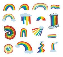 Karikatur Farbe anders Regenbogen Symbol Satz. Vektor