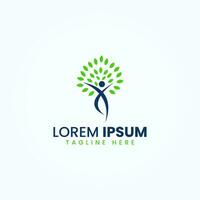 natürlich Baum Menschen gesund Logo Design Vektor Vorlage